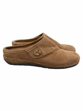 Earth Origins Women's 7.5 Brown Suede Ezra Slip on Clog Shoes